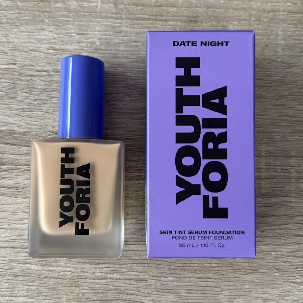 Youth Foria Date Night Skin Tint Serum Foundation #260 Light Medium-Neutral NIB